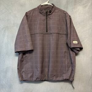Ahead Golf Windbreaker Shirt L Plaid Cypress Run 1/2 Zip Jacket Golf Comfy